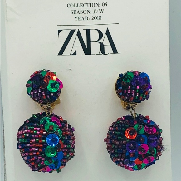 Zara Jewelry - Zara sequined and beaded clip-on earrings